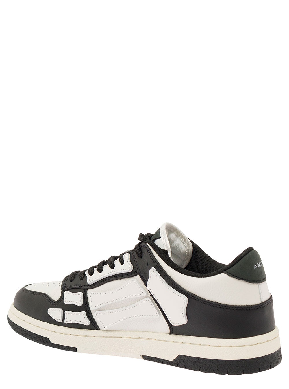 Amiri Men 'Skel Top Low' White And Black Sneakers With Skeleton Patch In Leather Man - 3