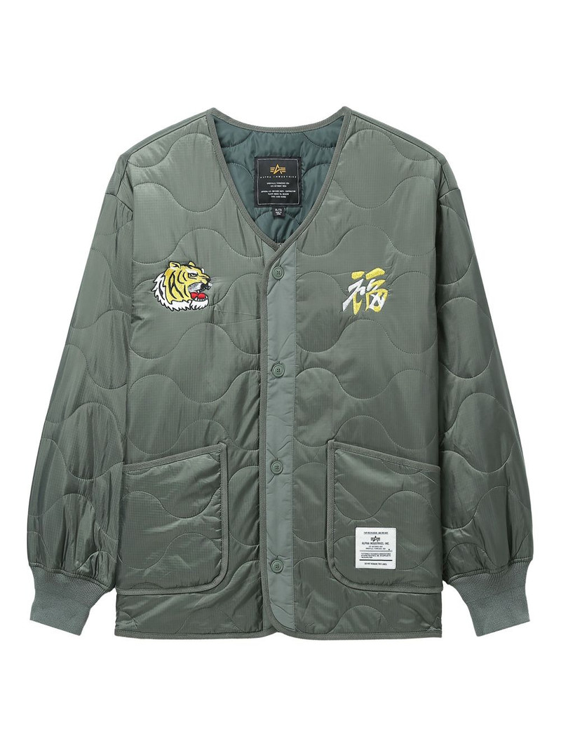 tiger-embroidered quilted jacket 1