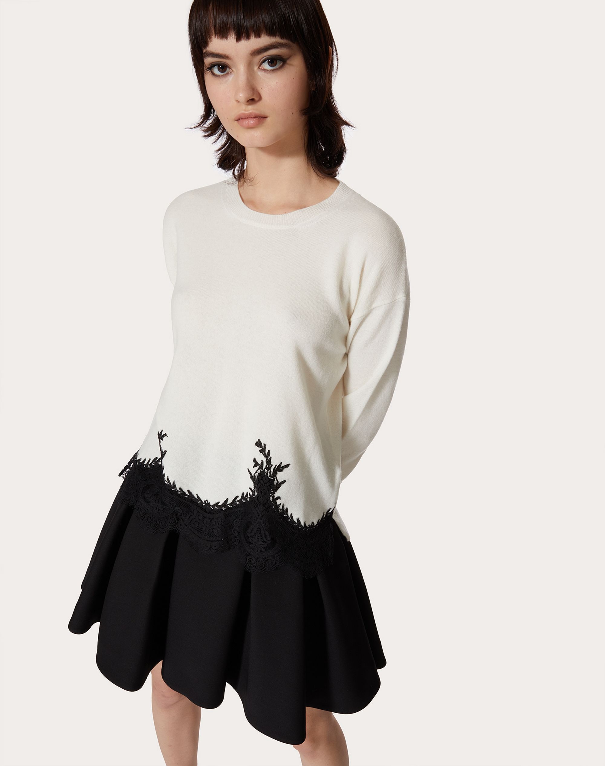 CASHMERE WOOL AND LACE SWEATER - 5