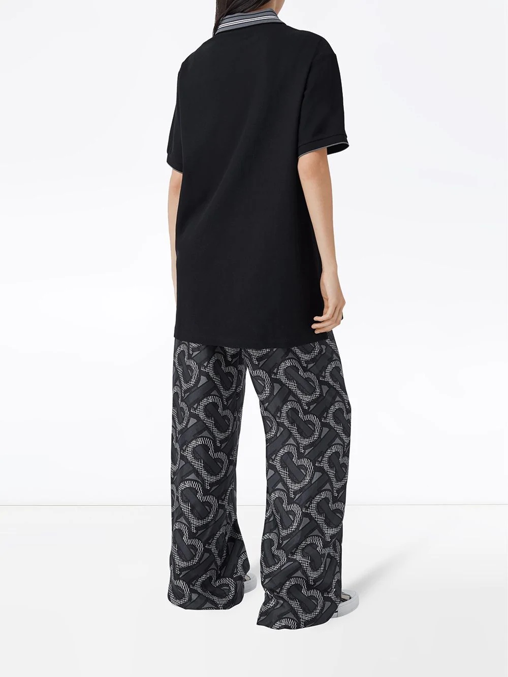 Monogram-motif oversized polo shirt - 4