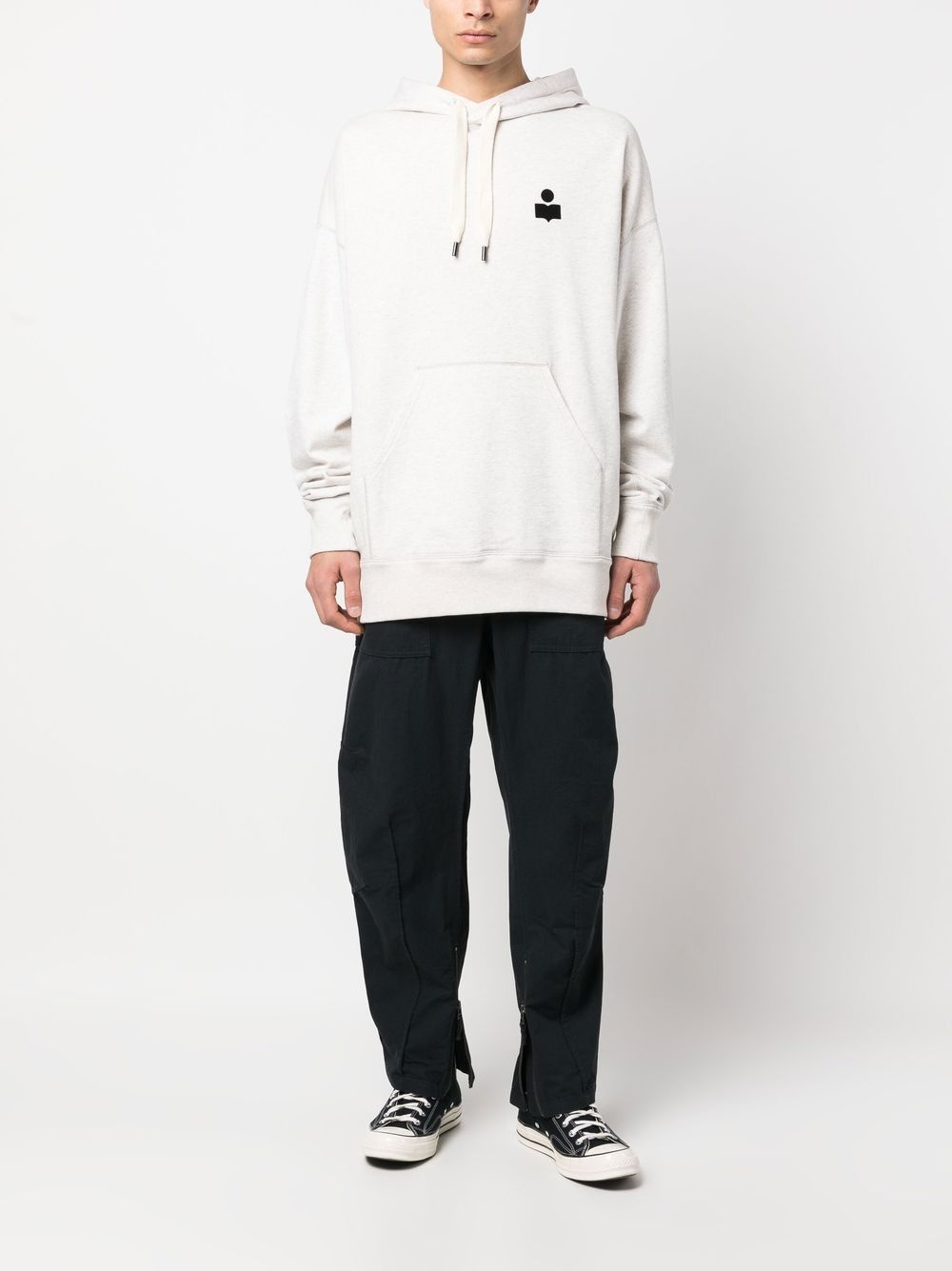logo-print drawstring hoodie - 2