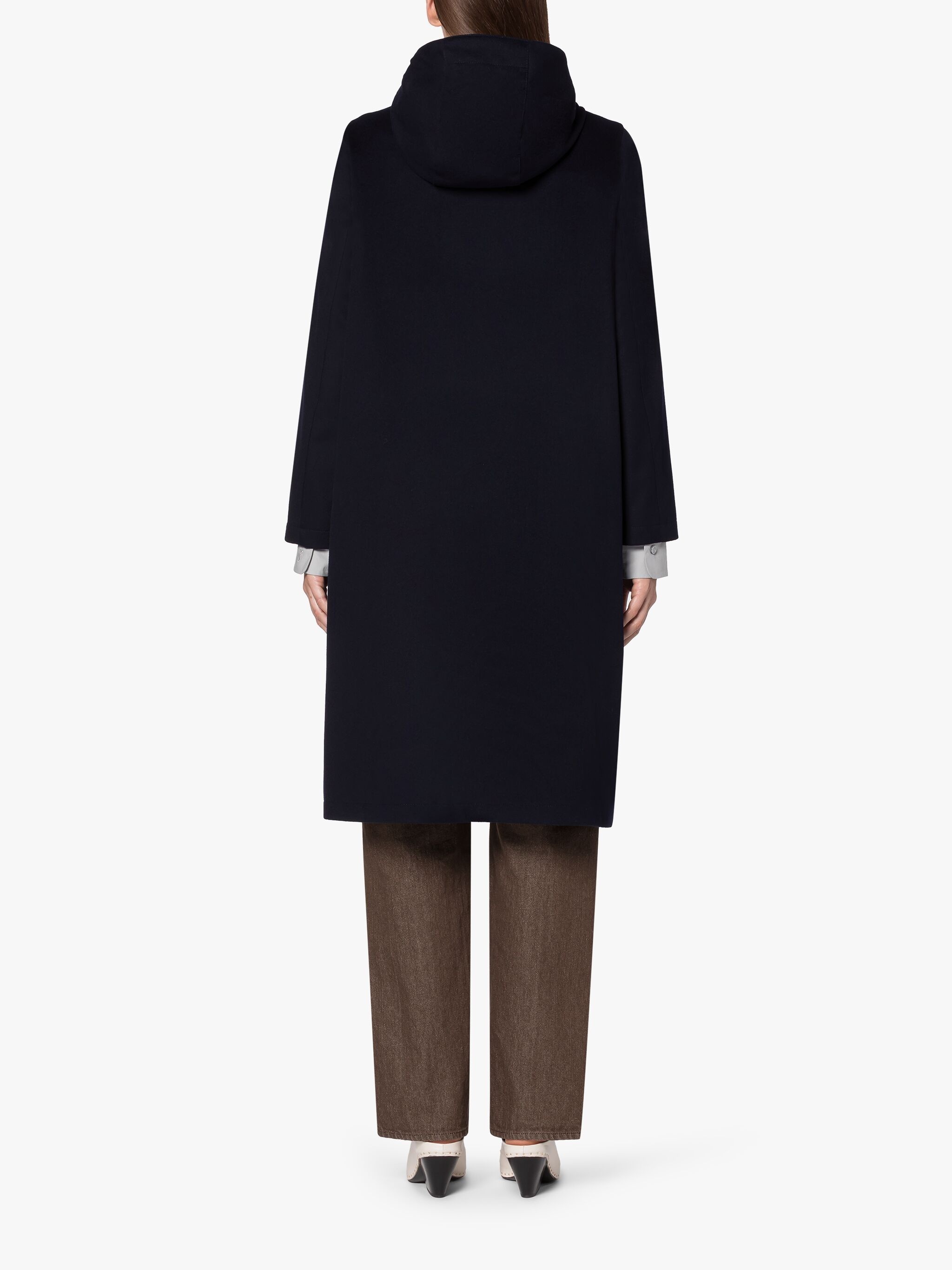 INNES NAVY STORM SYSTEM WOOL HOODED COAT - 4