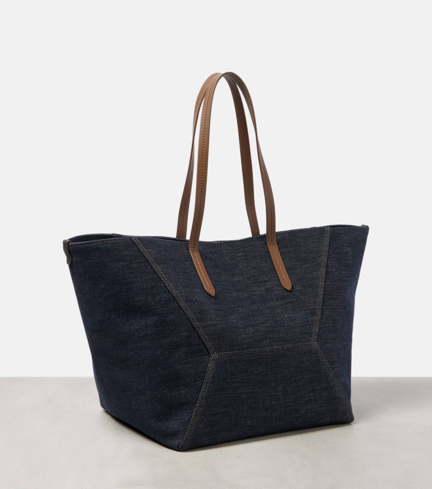 Foulard Large denim tote bag - 4