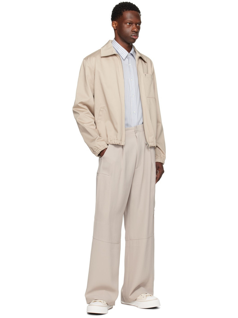 AMI Paris Off-White & Blue Boxy Shirt outlook