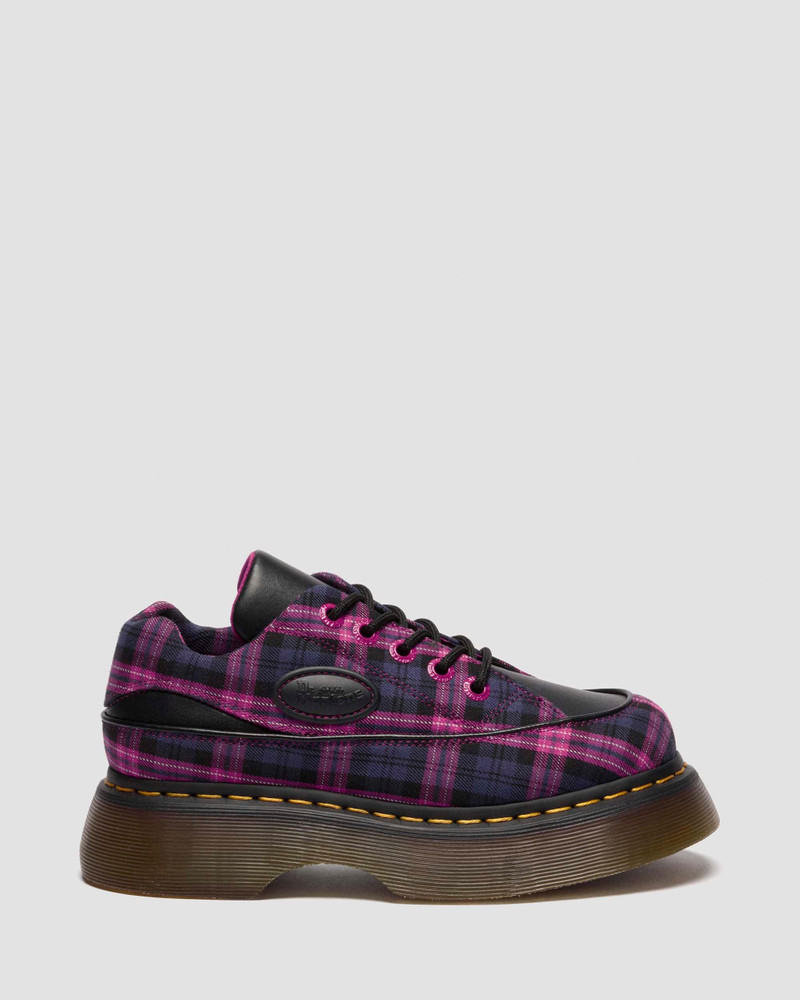 BUZZ 5-EYE TARTAN & LEATHER LACE UP SHOES 1