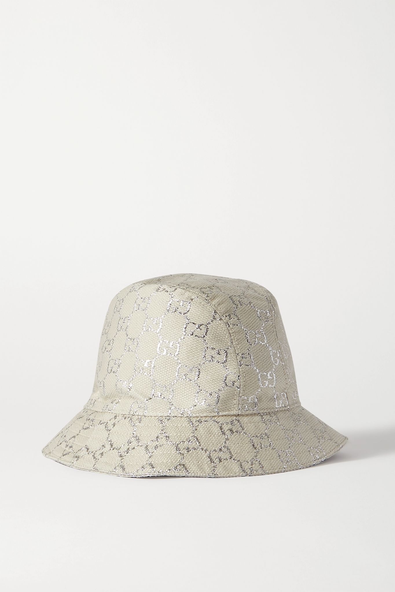 Metallic wool-blend jacquard bucket hat - 1