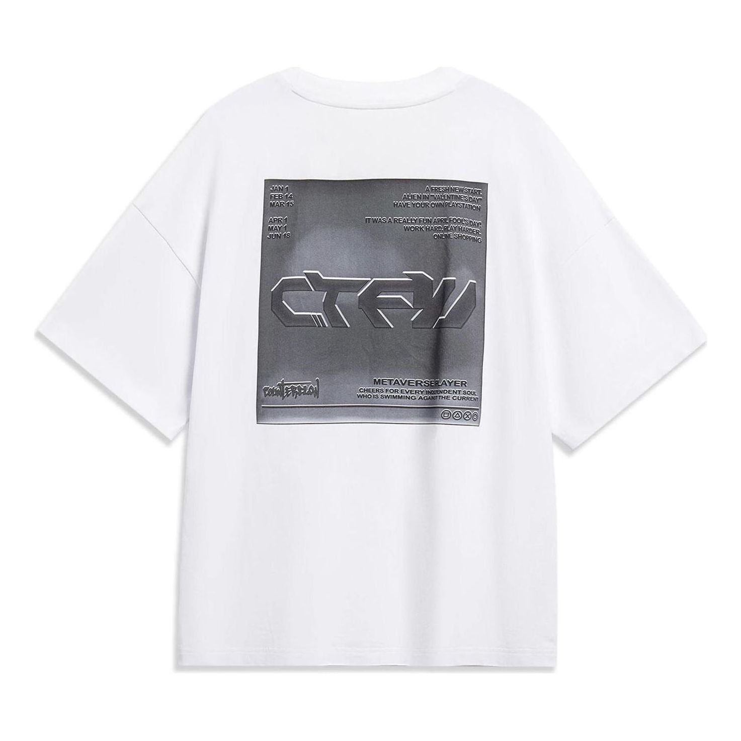 Li-Ning Counterflow Graphic T-shirt 'White' AHST599-2 - 2