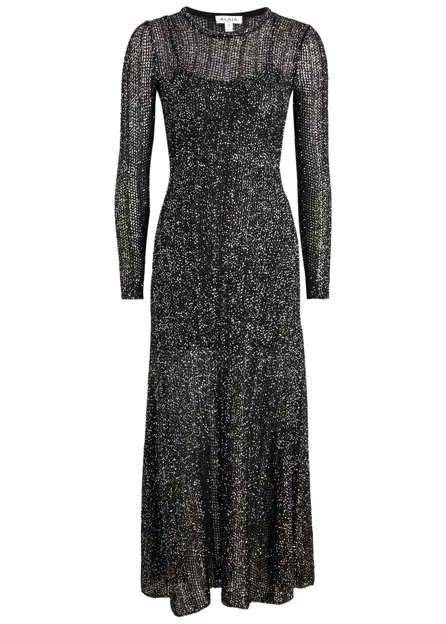 Alaïa Sequin-embellished Knitted Maxi Dress - 1