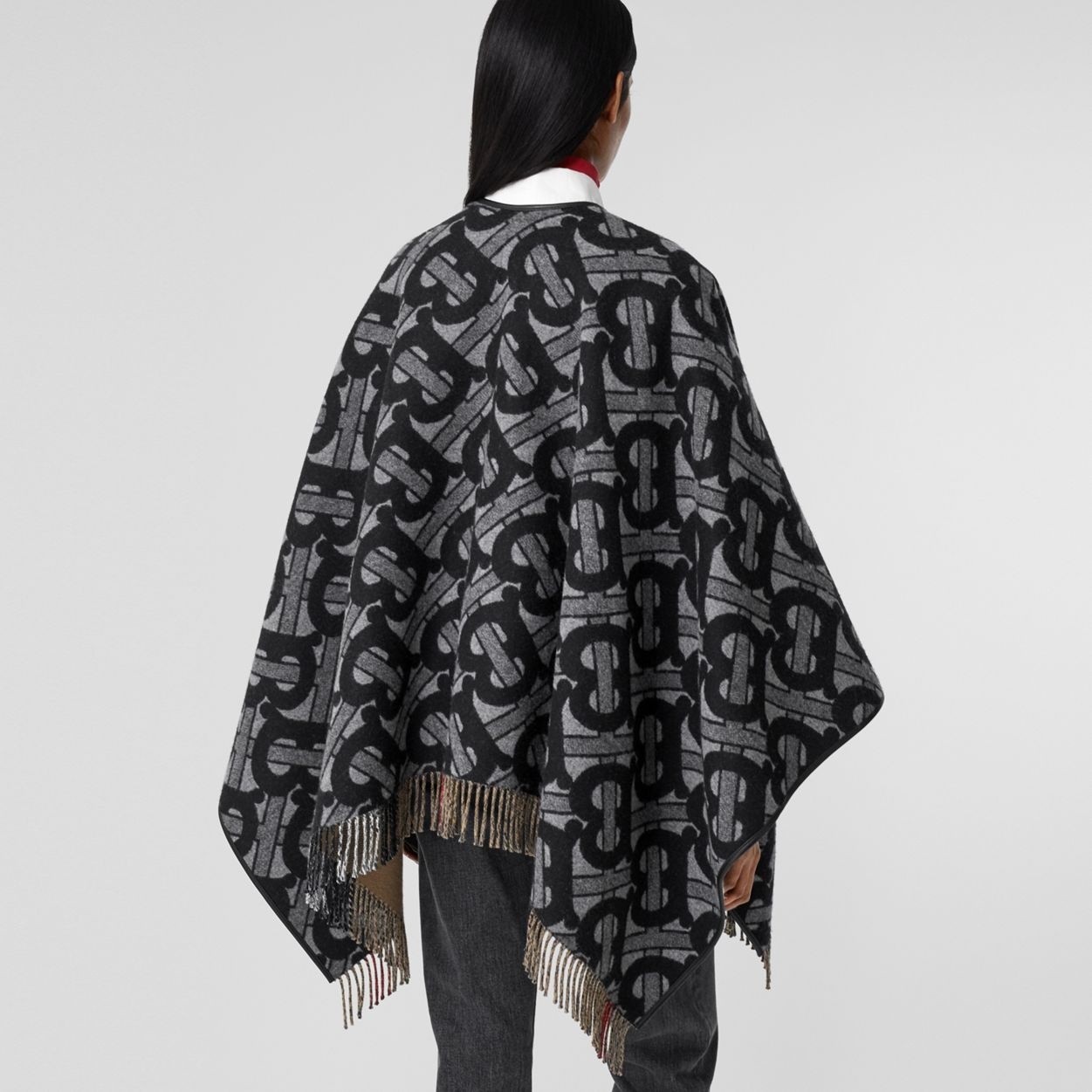 Monogram Wool Cashmere Jacquard Cape - 3