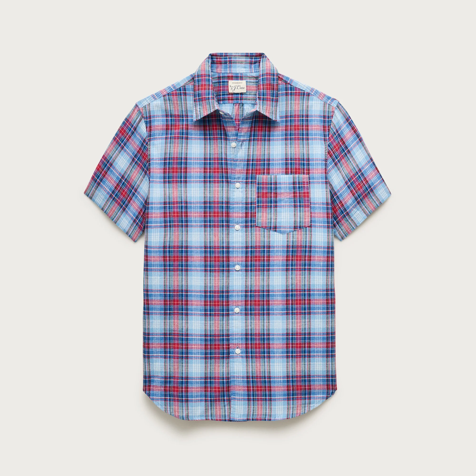 Short-sleeve shirt in Indian madras plaid - 1