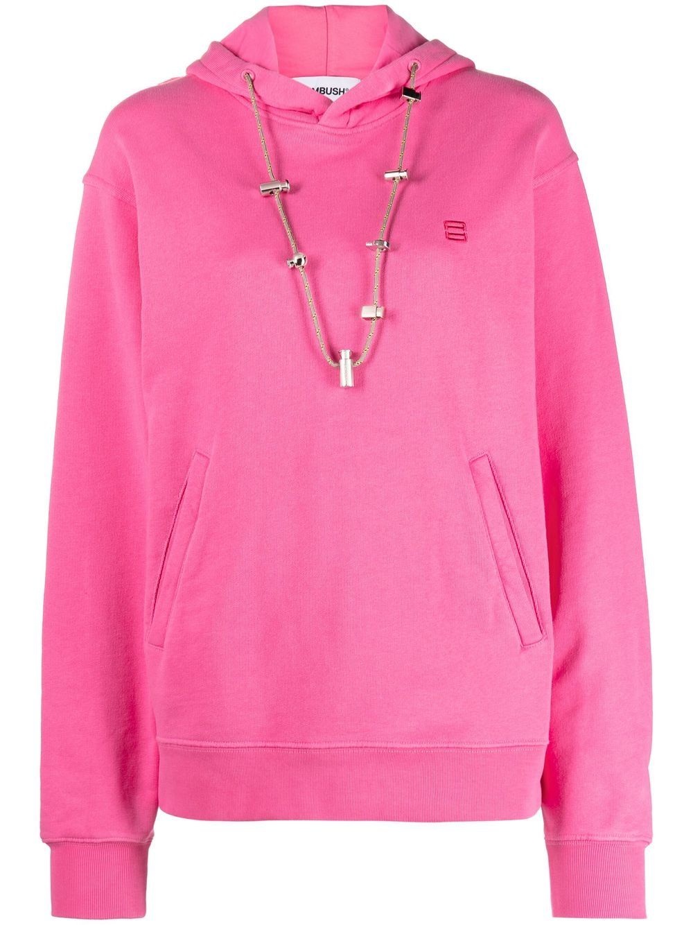 toggle-detail cotton hoodie - 1