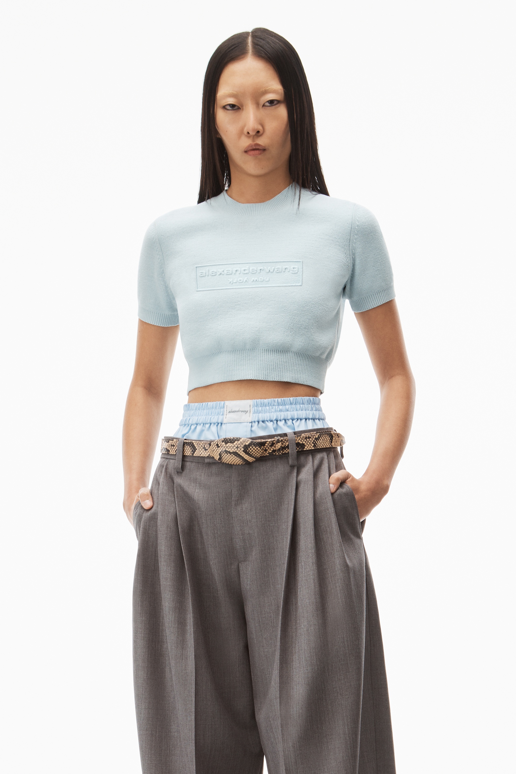 Alexander Wang SWEATER TEE IN RIBBED CHENILLE | REVERSIBLE