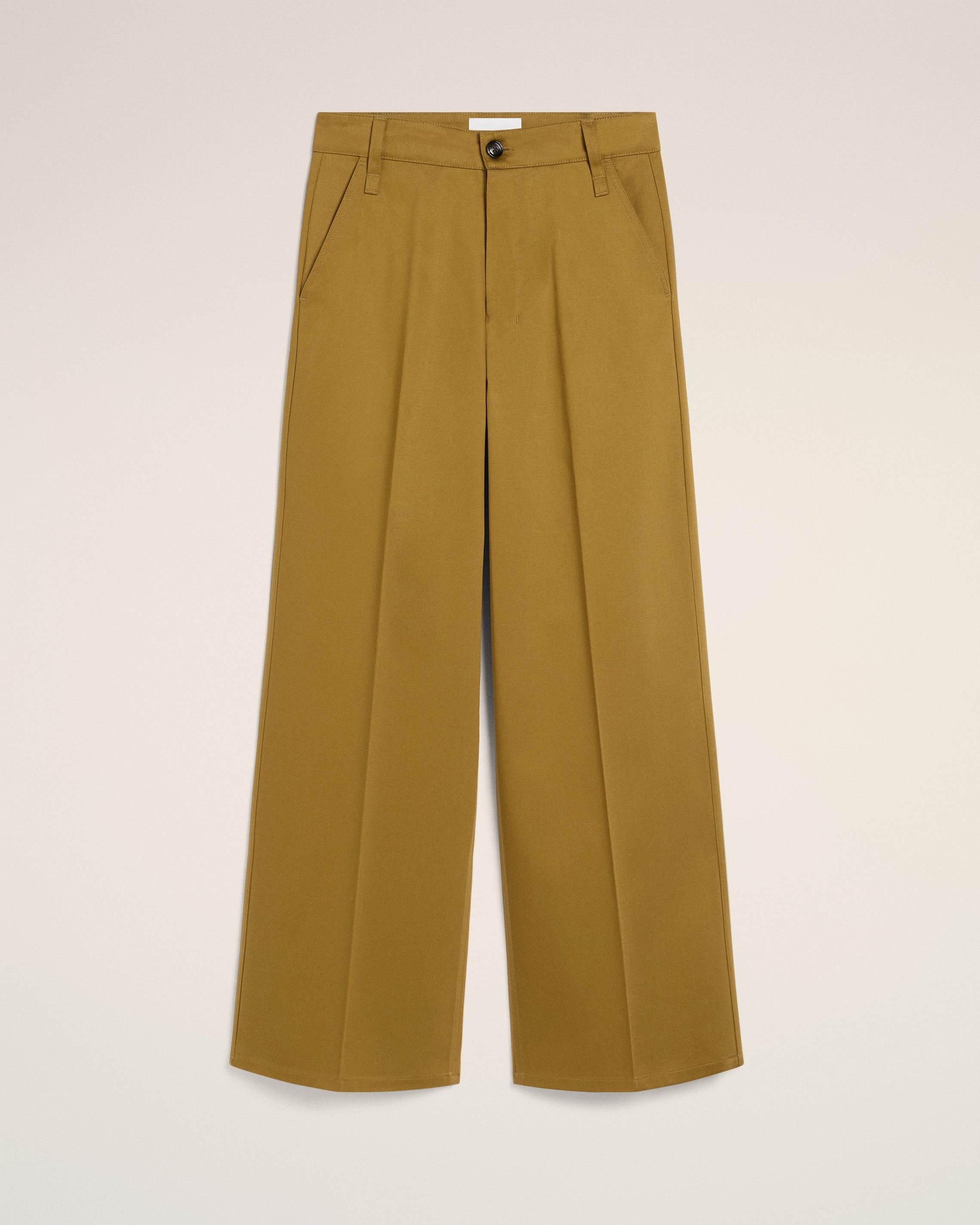 MUSTARD COTTON BAGGY FIT TROUSERS - 1