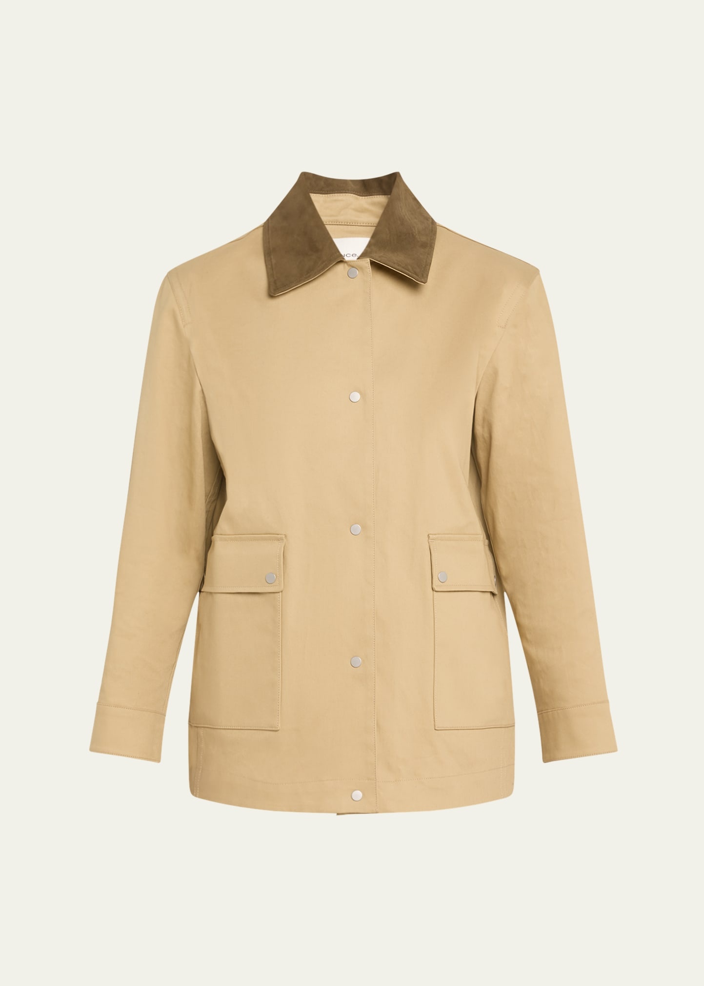 Suede Collar Utility Jacket - 1