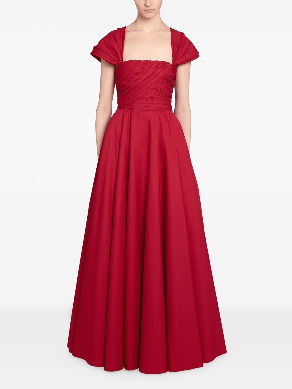 draped-shoulder maxi dress - 2
