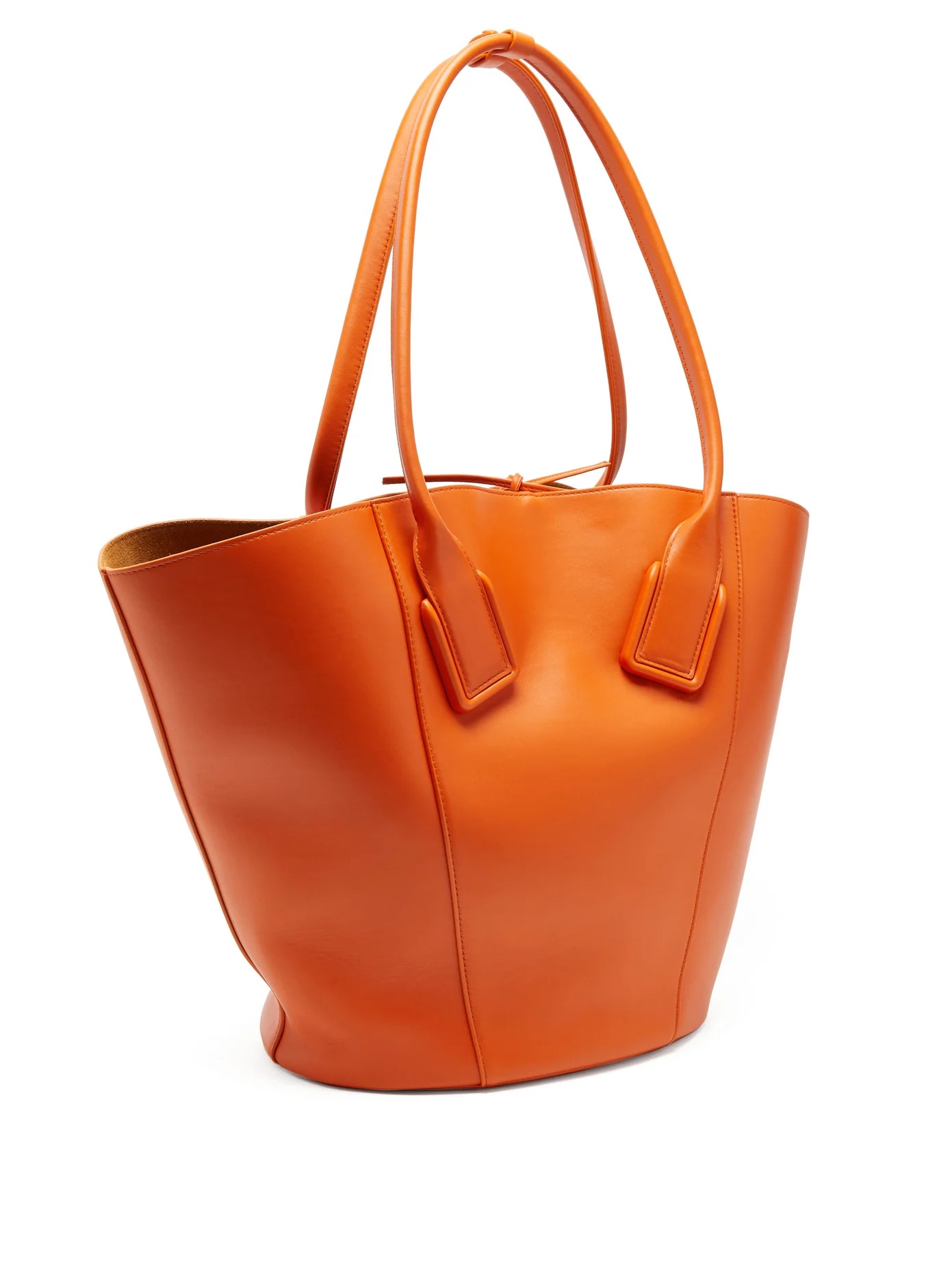 Basket large leather tote bag - 4