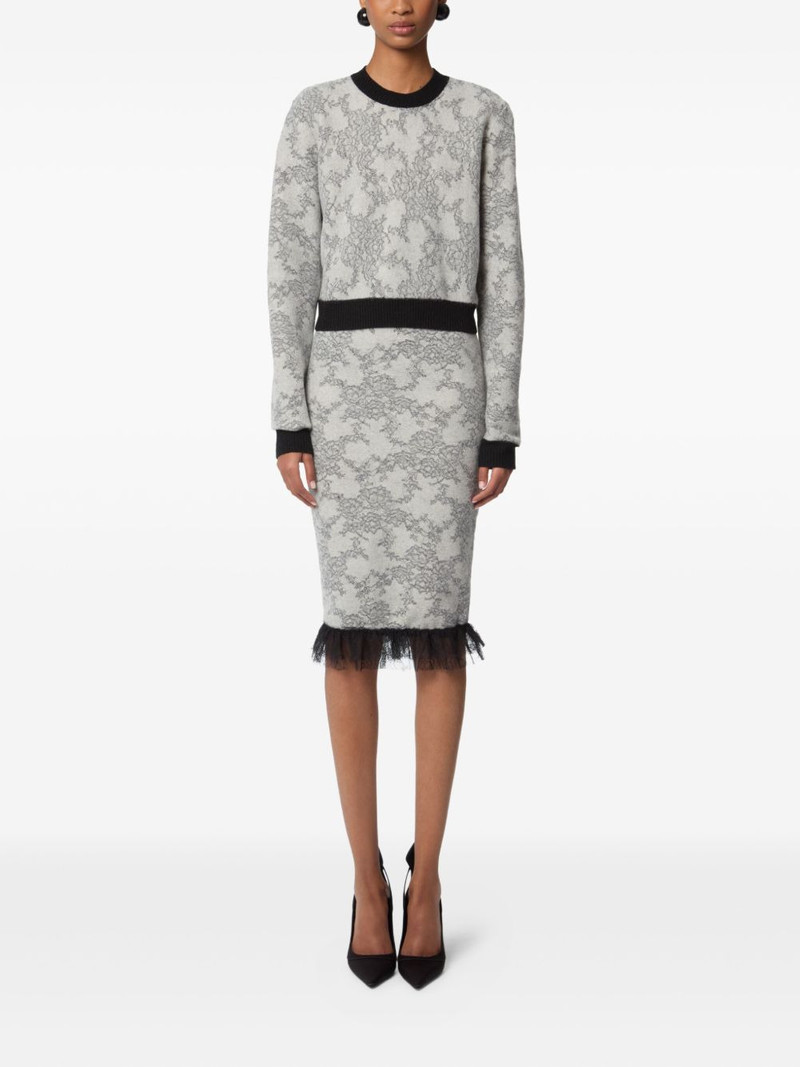 NINA RICCI lace-pattern midi skirt outlook