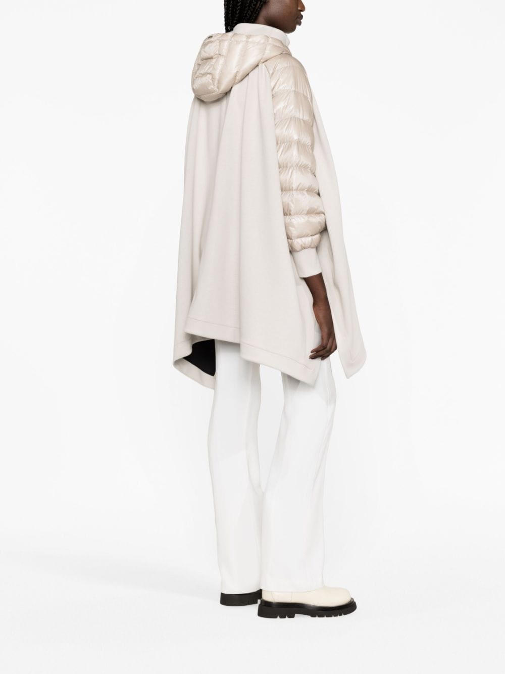 draped hooded coat - 3