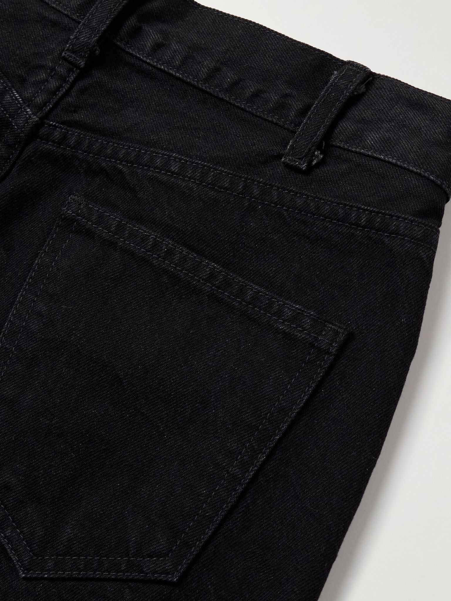 Calla frayed high-rise straight-leg jeans Black - 5