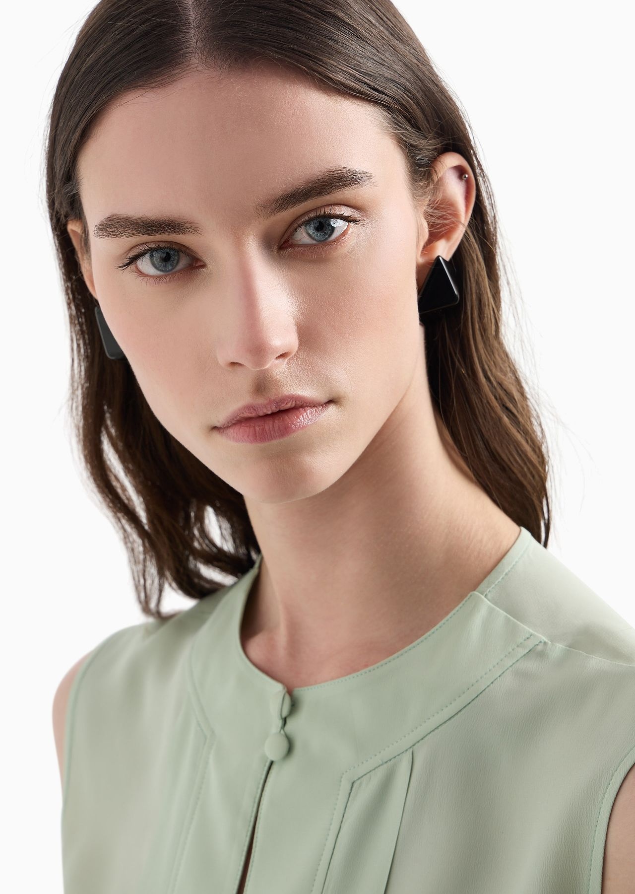 Plastron top in a silk-blend crêpe de Chine - 5
