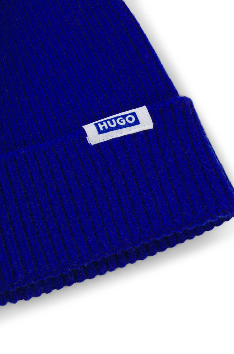 LOGO-LABEL BEANIE HAT WITH RIBBED KNIT 5