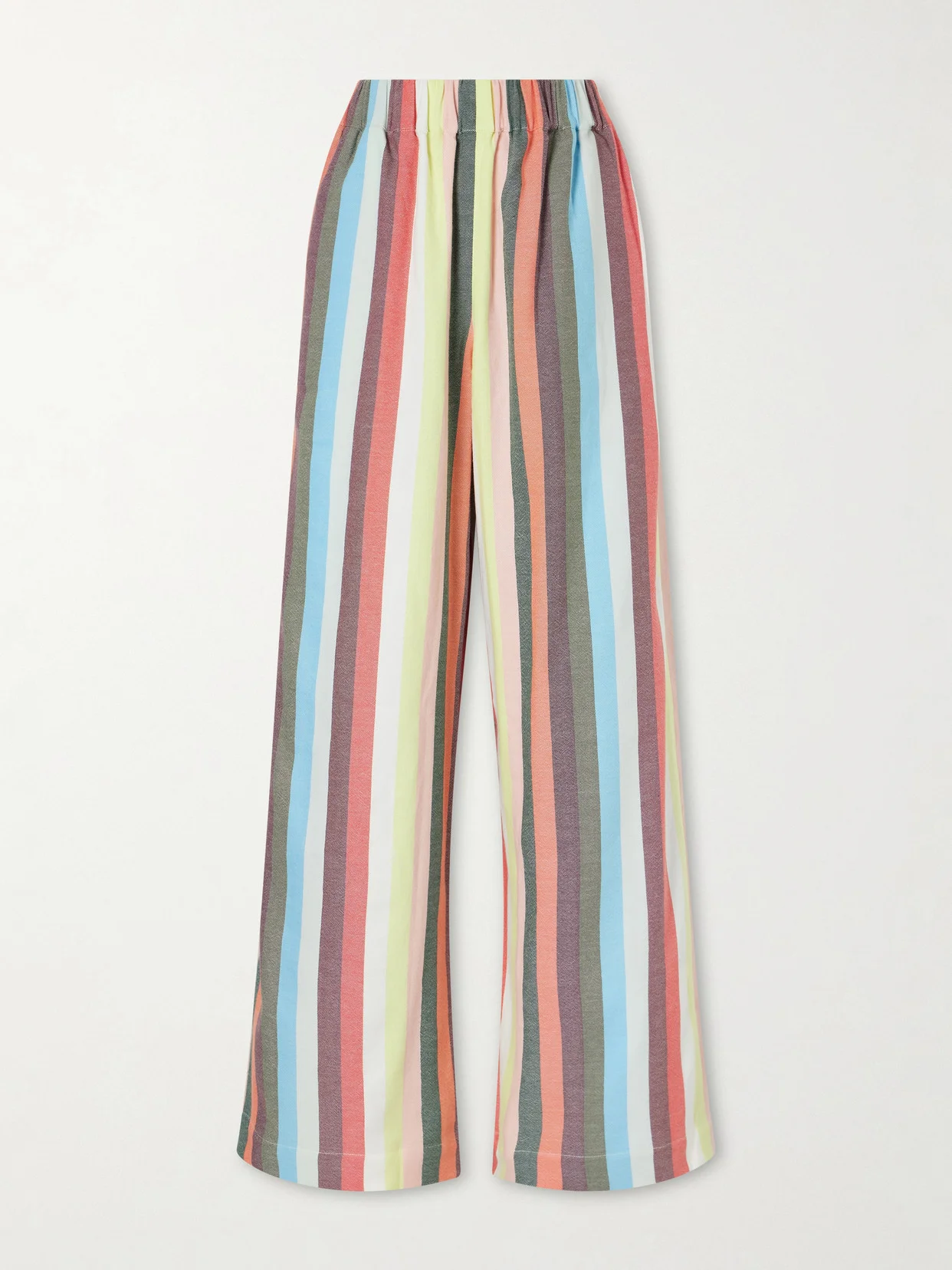 The Palazzo Striped Cotton Wide-leg Pants - 1