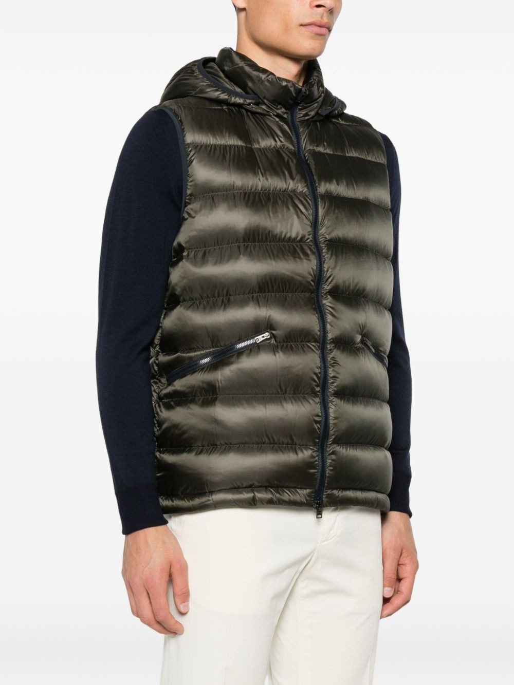 hooded quilted gilet - 3