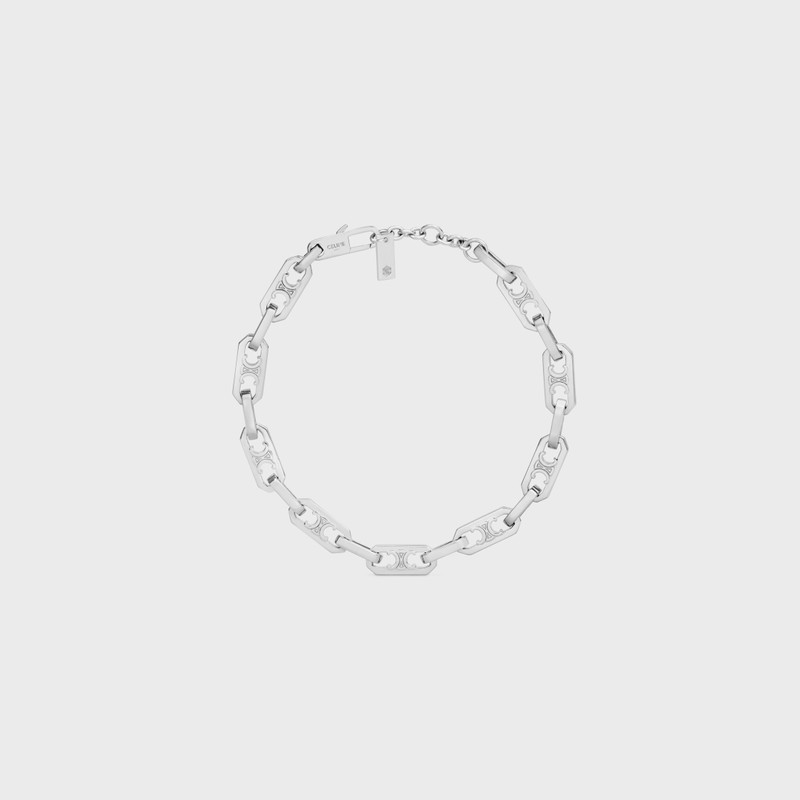 Triomphe Small Octagon Bracelet in Brass with Rhodium Finish 1