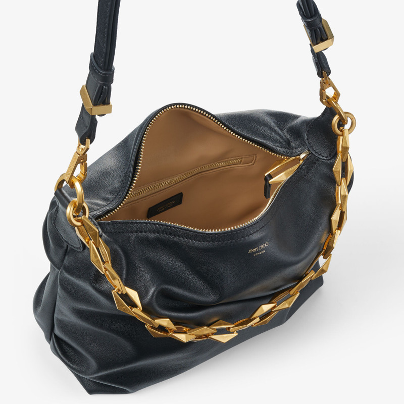 Diamond Soft Hobo S
Black Soft Calf Leather Hobo Bag with Chain Strap 7