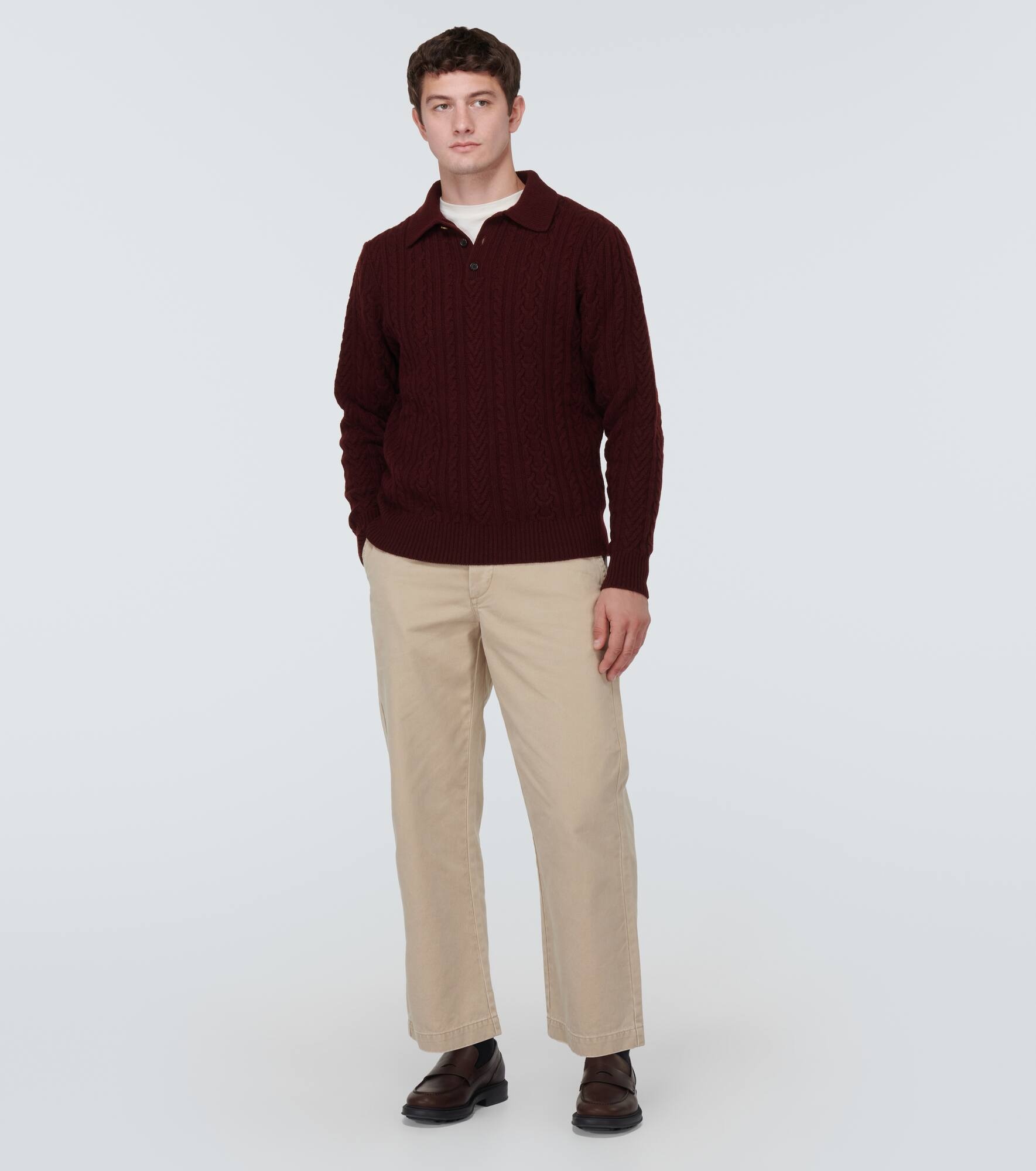 Cable-knit cashmere polo sweater - 2
