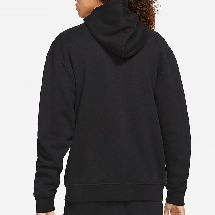 Air Jordan Embroidered Fleece Lined Stay Warm Hooded Jacket Winter Men's Black Gift for Him DA9811-0 - 4