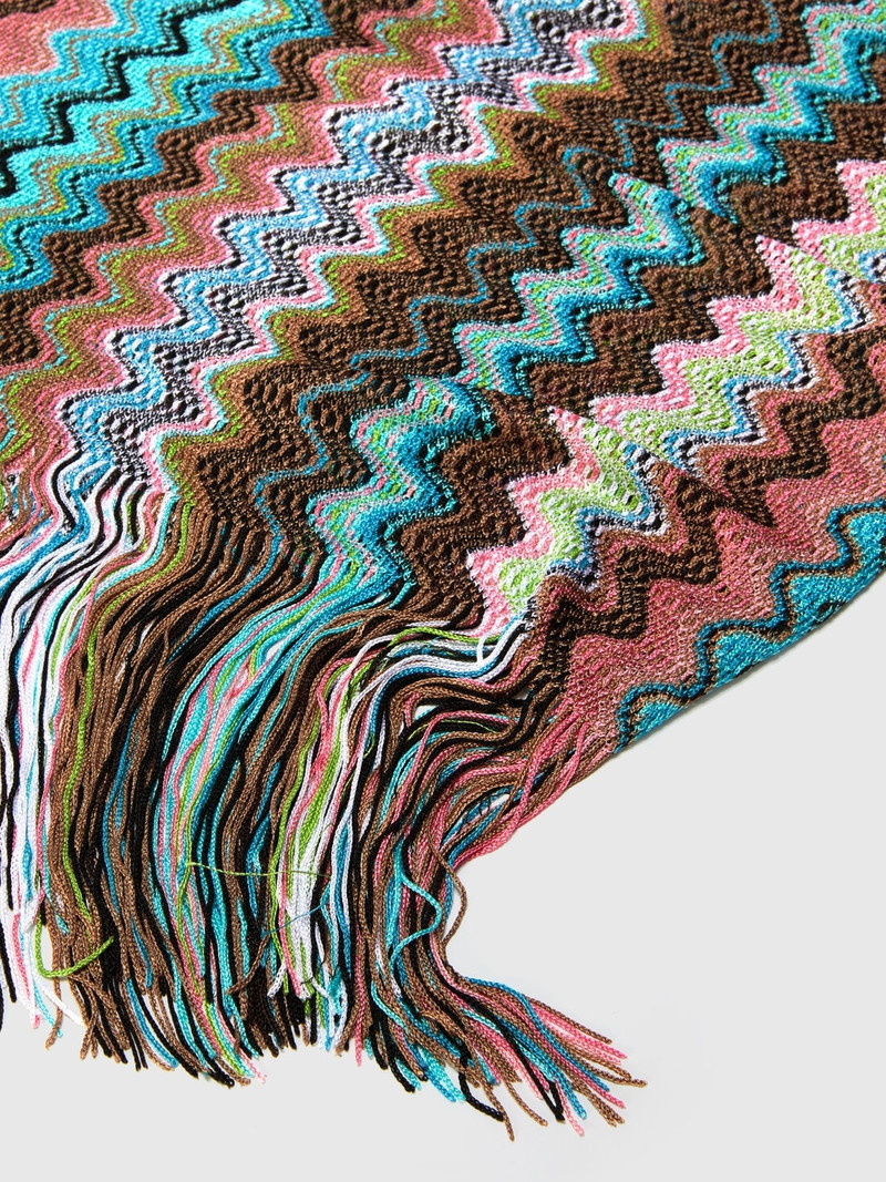 Missoni 100% viscose scarf with wave pattern and fringes outlook