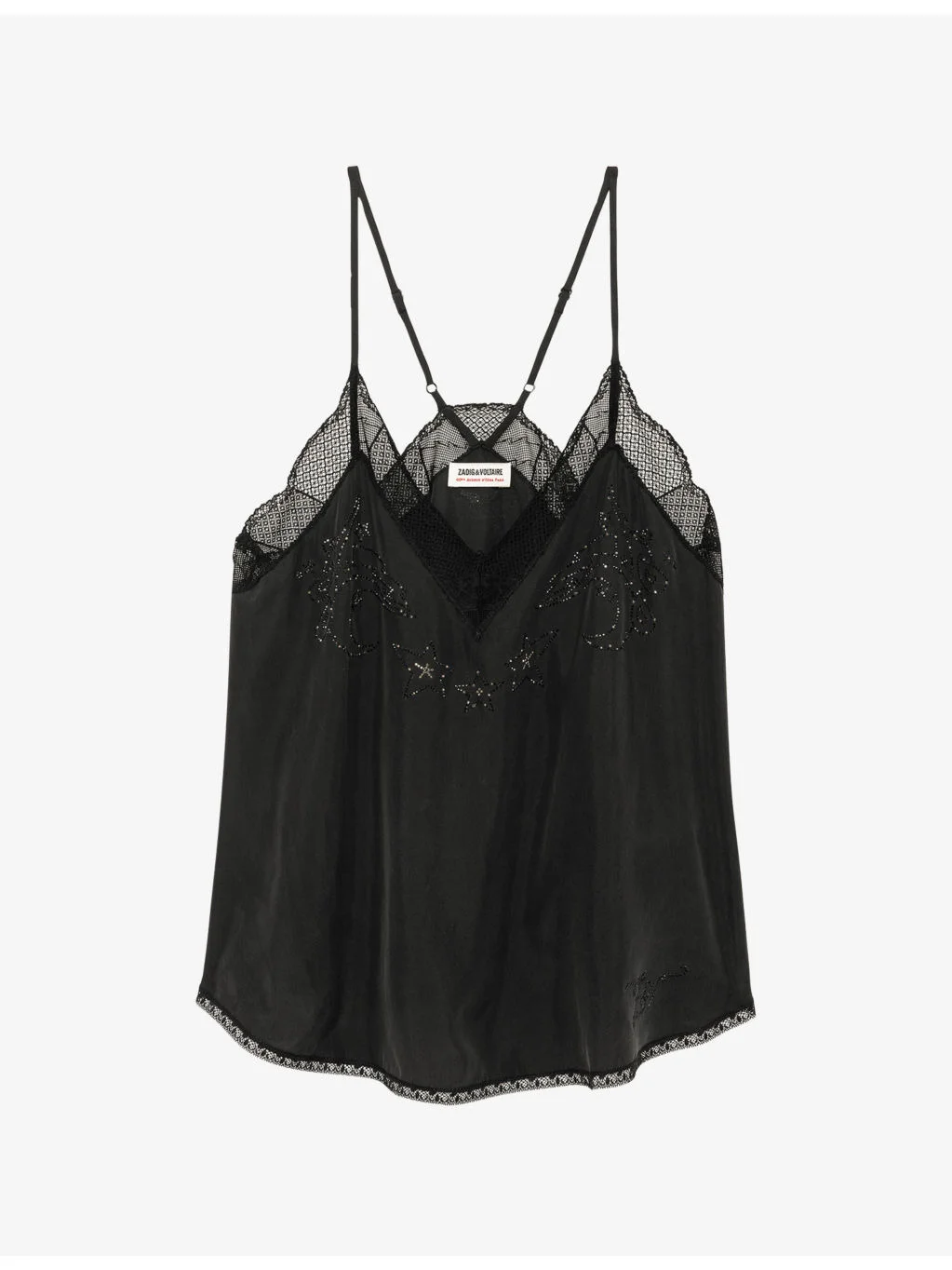 Christy Bead-Embellished Silk Cami Top - 1