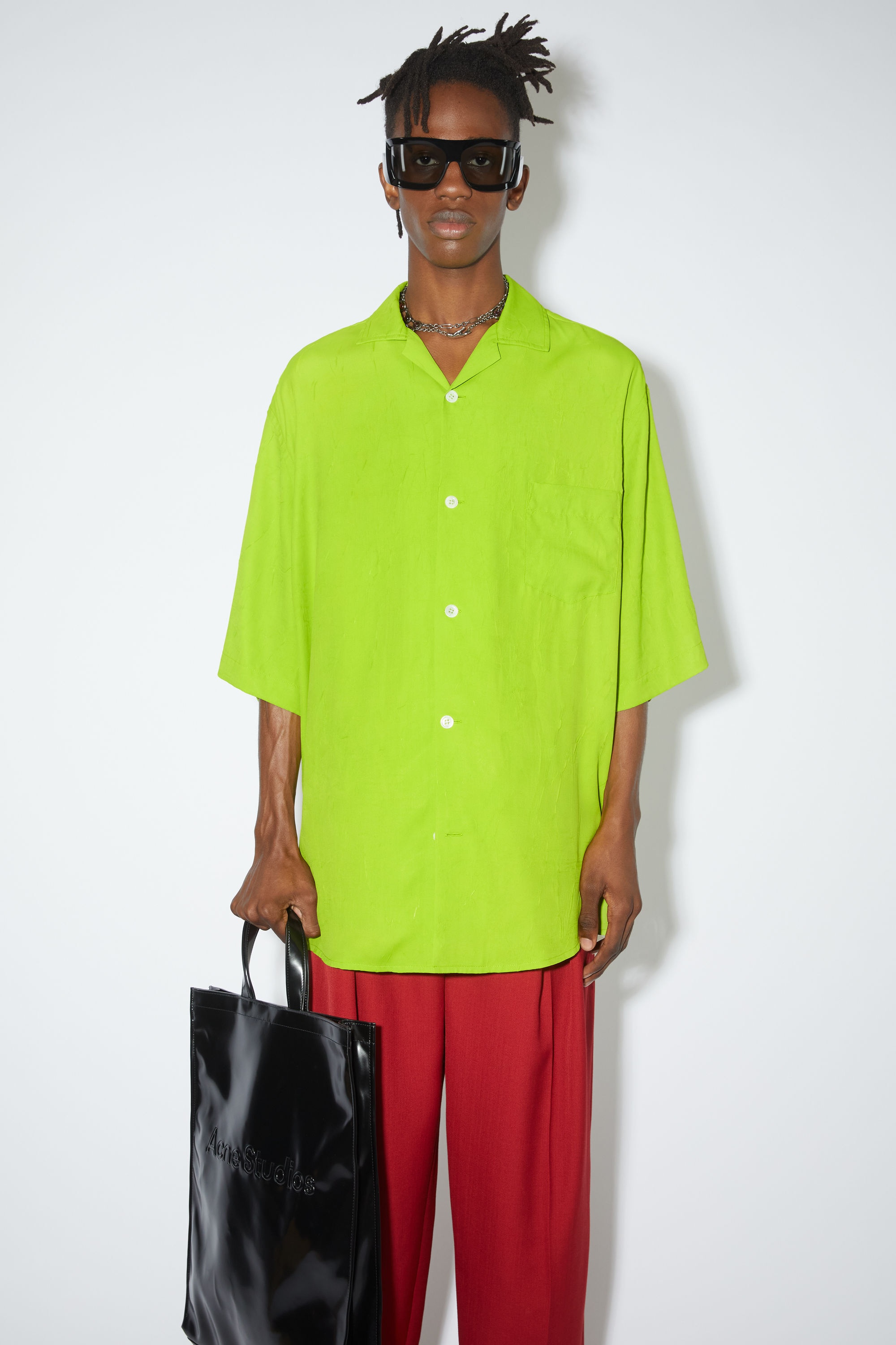 Printed button-up shirt - Lime green - 2