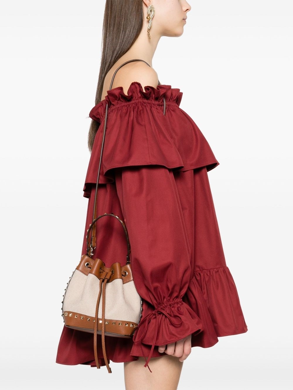 Rockstud canvas bucket bag - 4