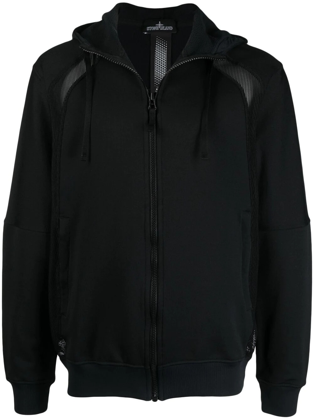 panelled zip-up hoodie - 1