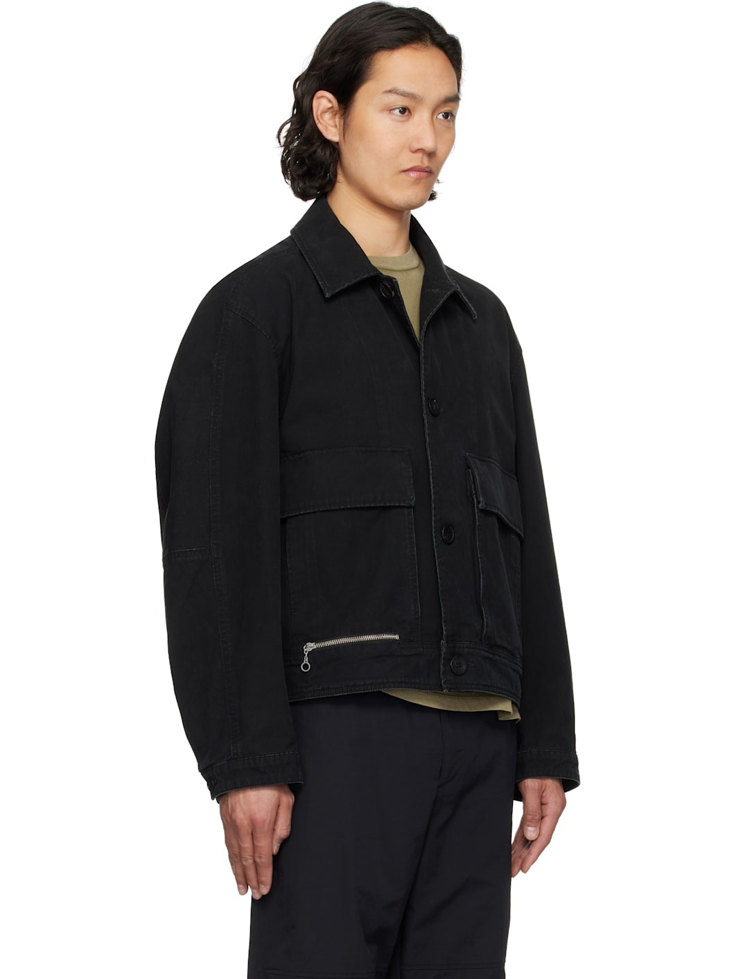 Black Out Pocket Cotton Jacket - 2