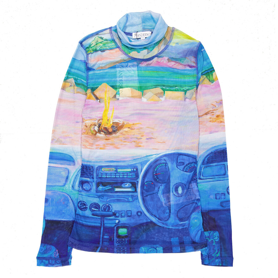 JW Anderson Graphic-Print Roll-Neck Knitted Top - 5