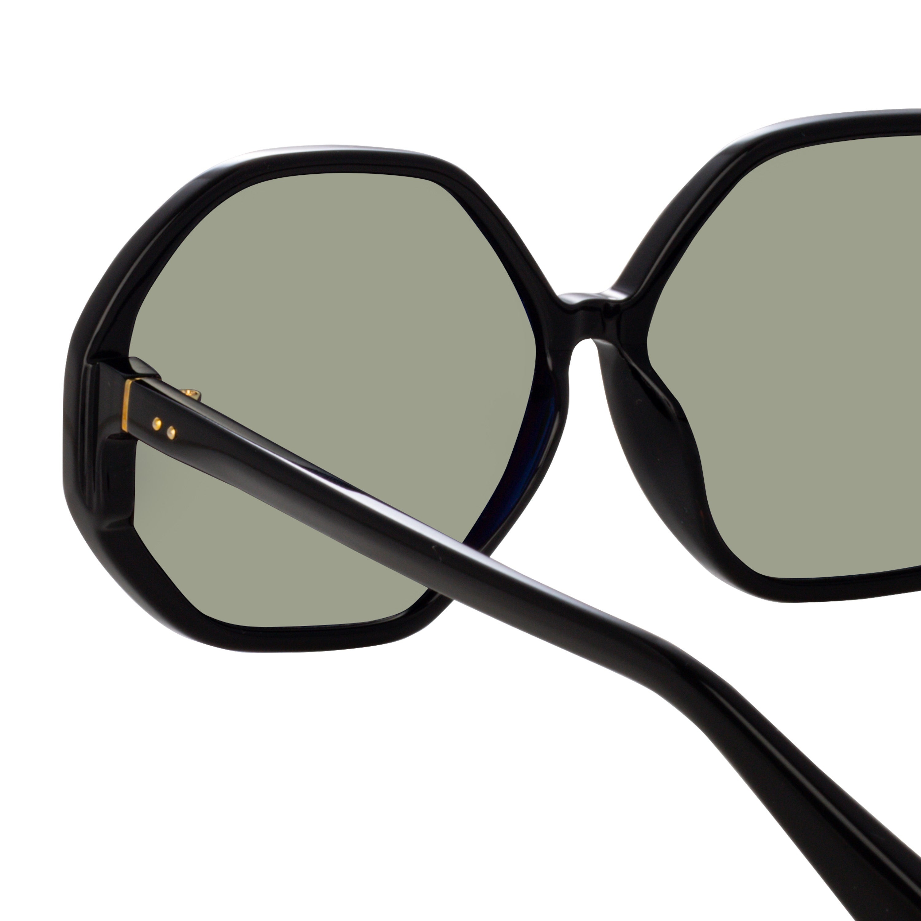 PALOMA HEXAGON SUNGLASSES IN BLACK - 5