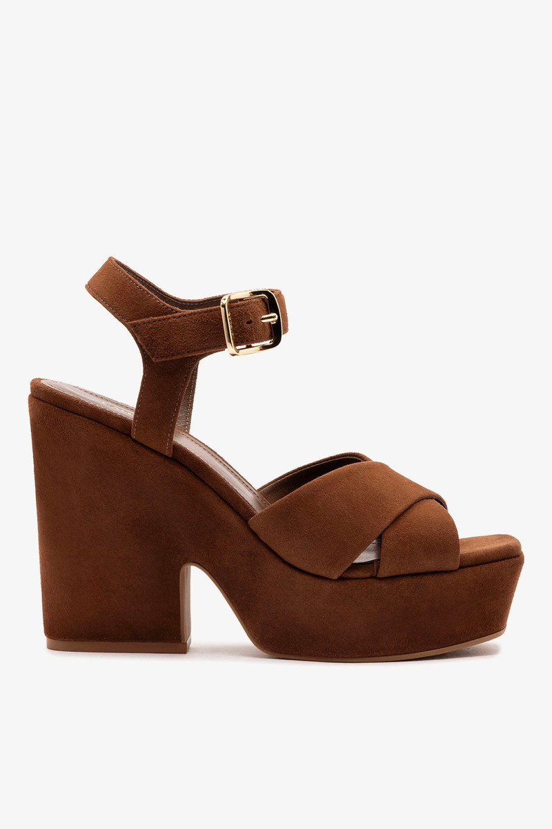 Cher Sandal In Burnt Umber Leather 1