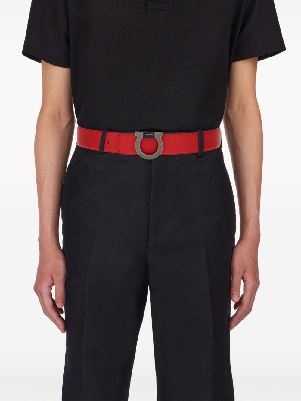 Gancini leather belt - 4