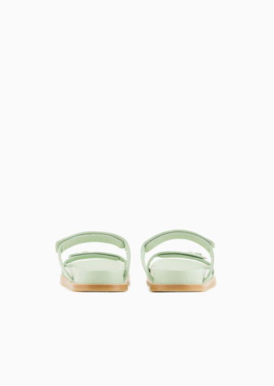 EMPORIO ARMANI Double-band sandals in nappa leather with EA logo outlook