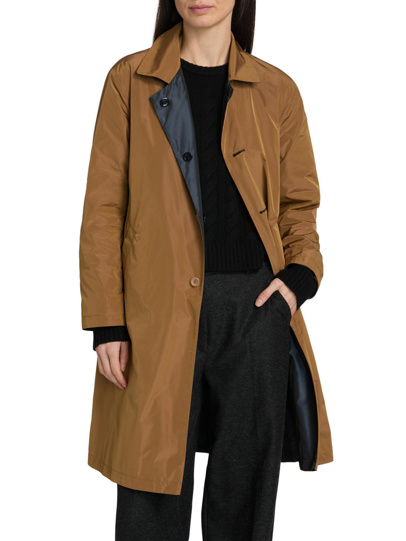 Women's Techno Taffeta Reversible Oversized Topper Coat - Navy Tobacco 6