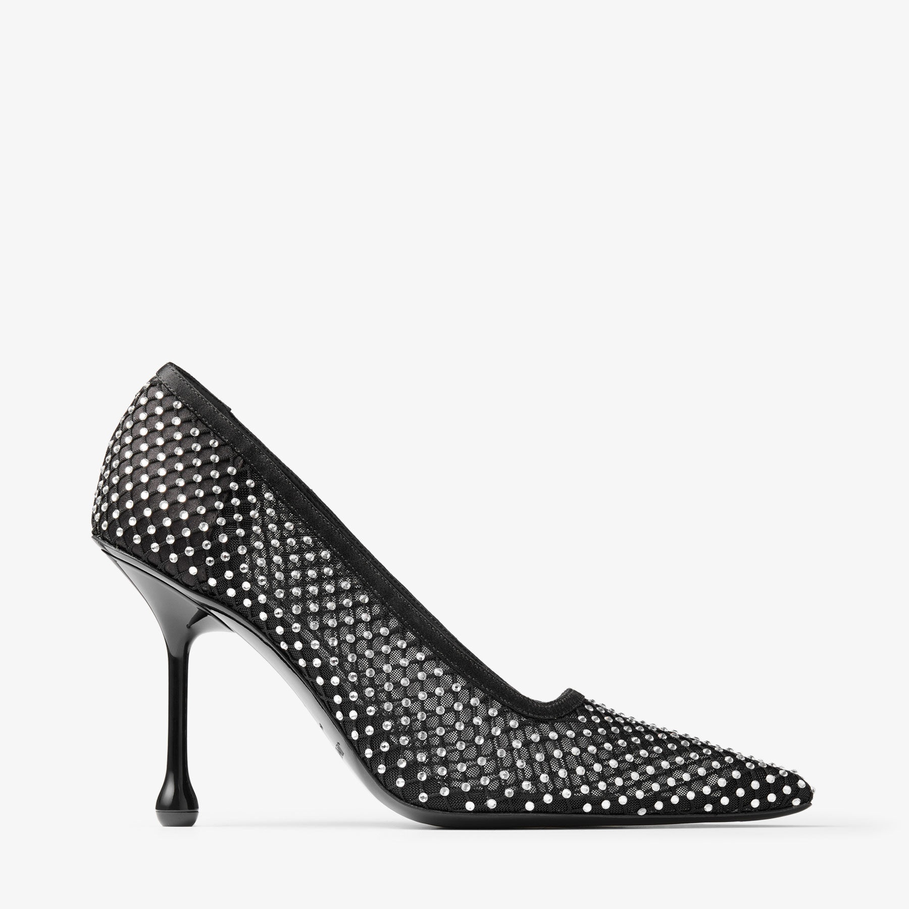 Ixia 95
Black Satin Crystal Mesh Pumps - 1