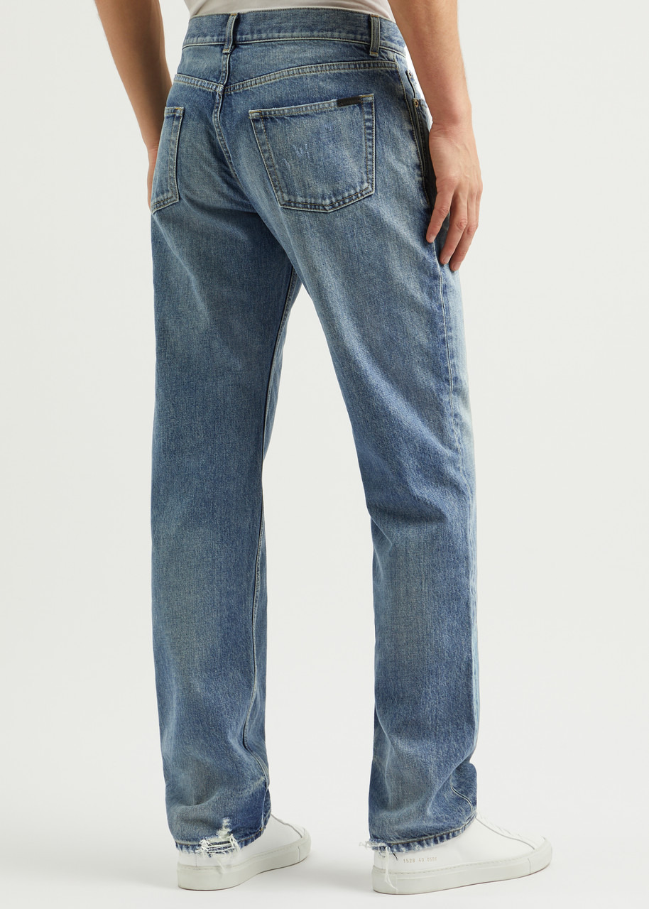 Distressed straight-leg jeans - 3