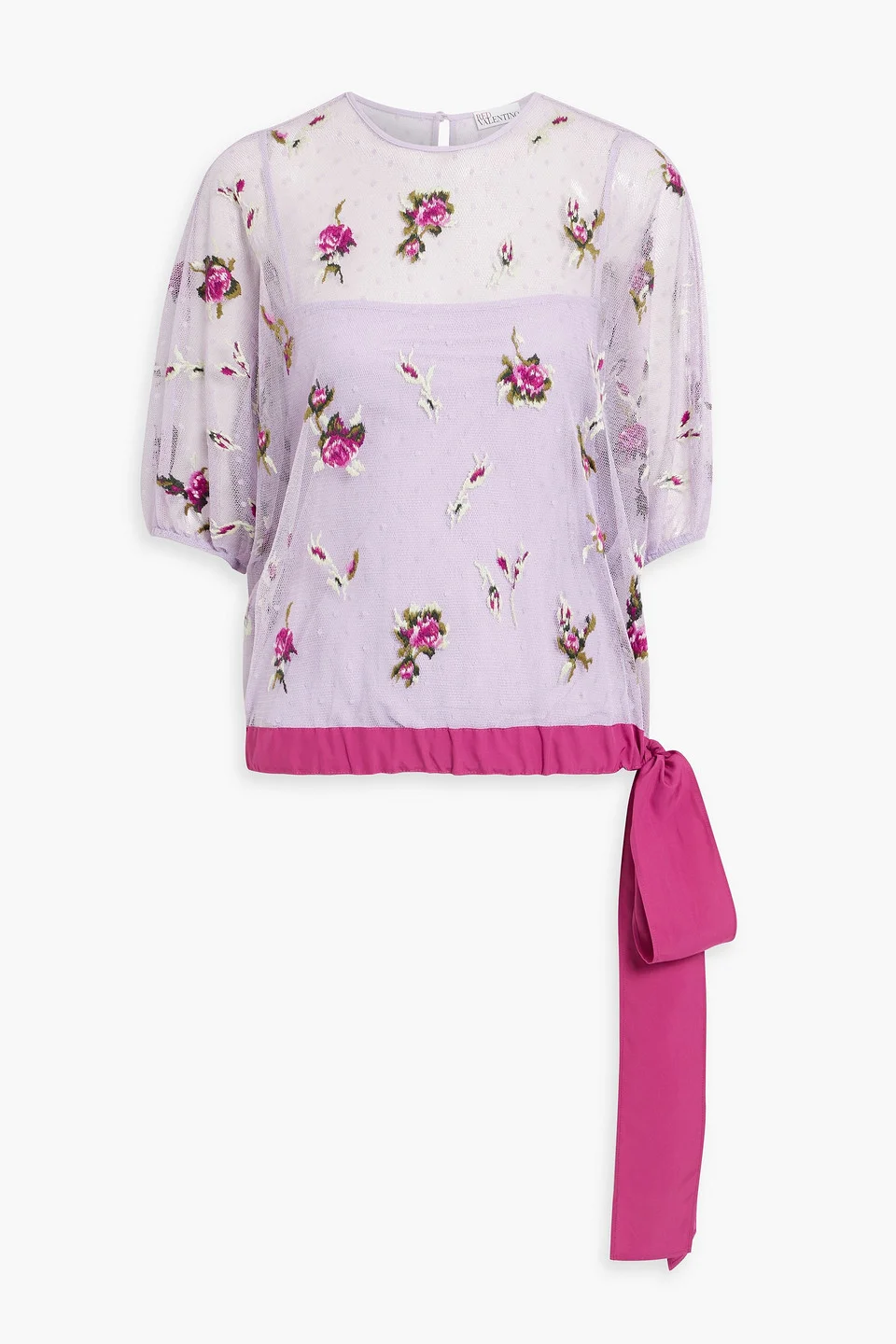 Embroidered point d'esprit top - 1