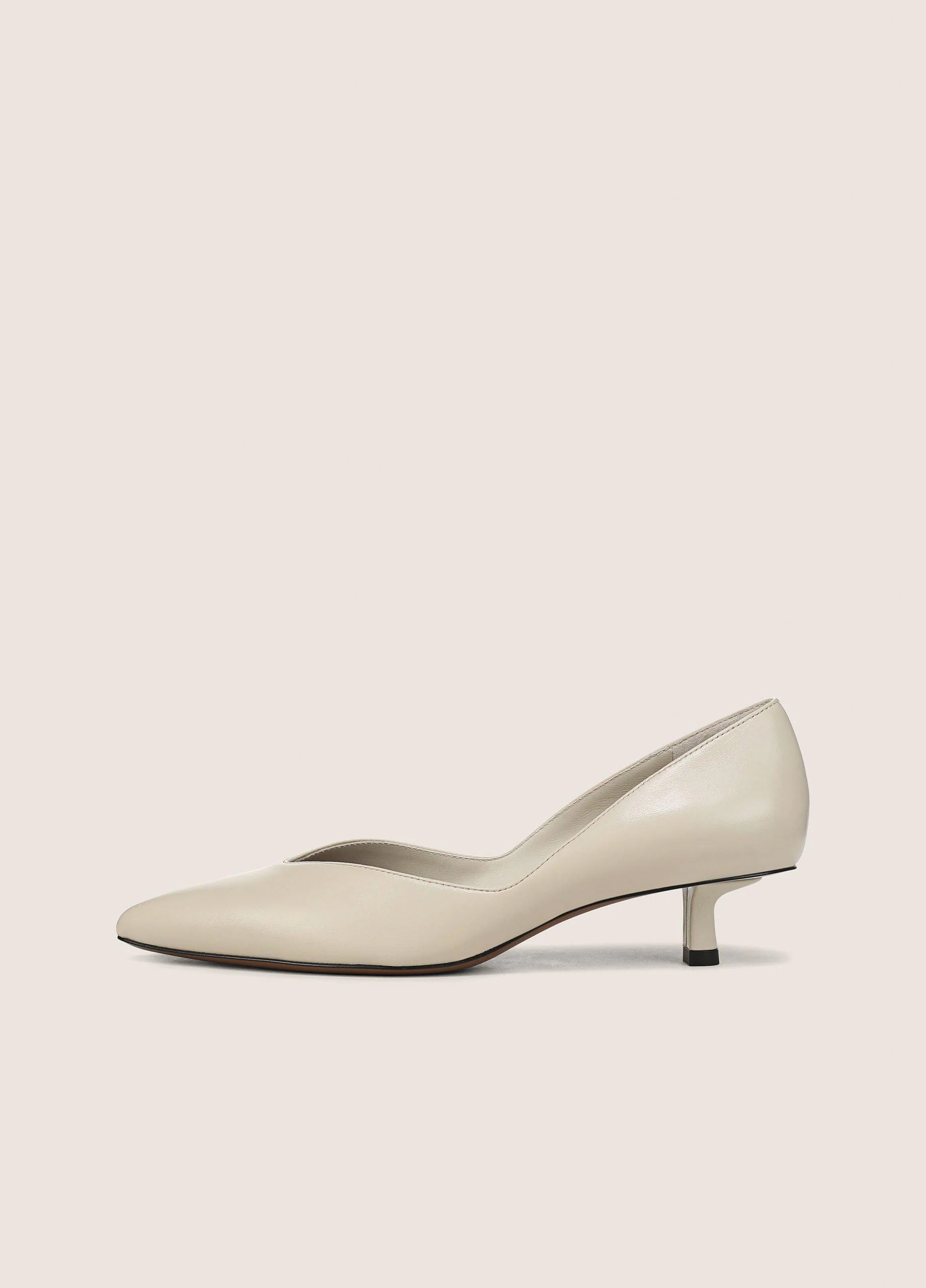 Hallie Leather Kitten-Heel d'Orsay Pump - 1