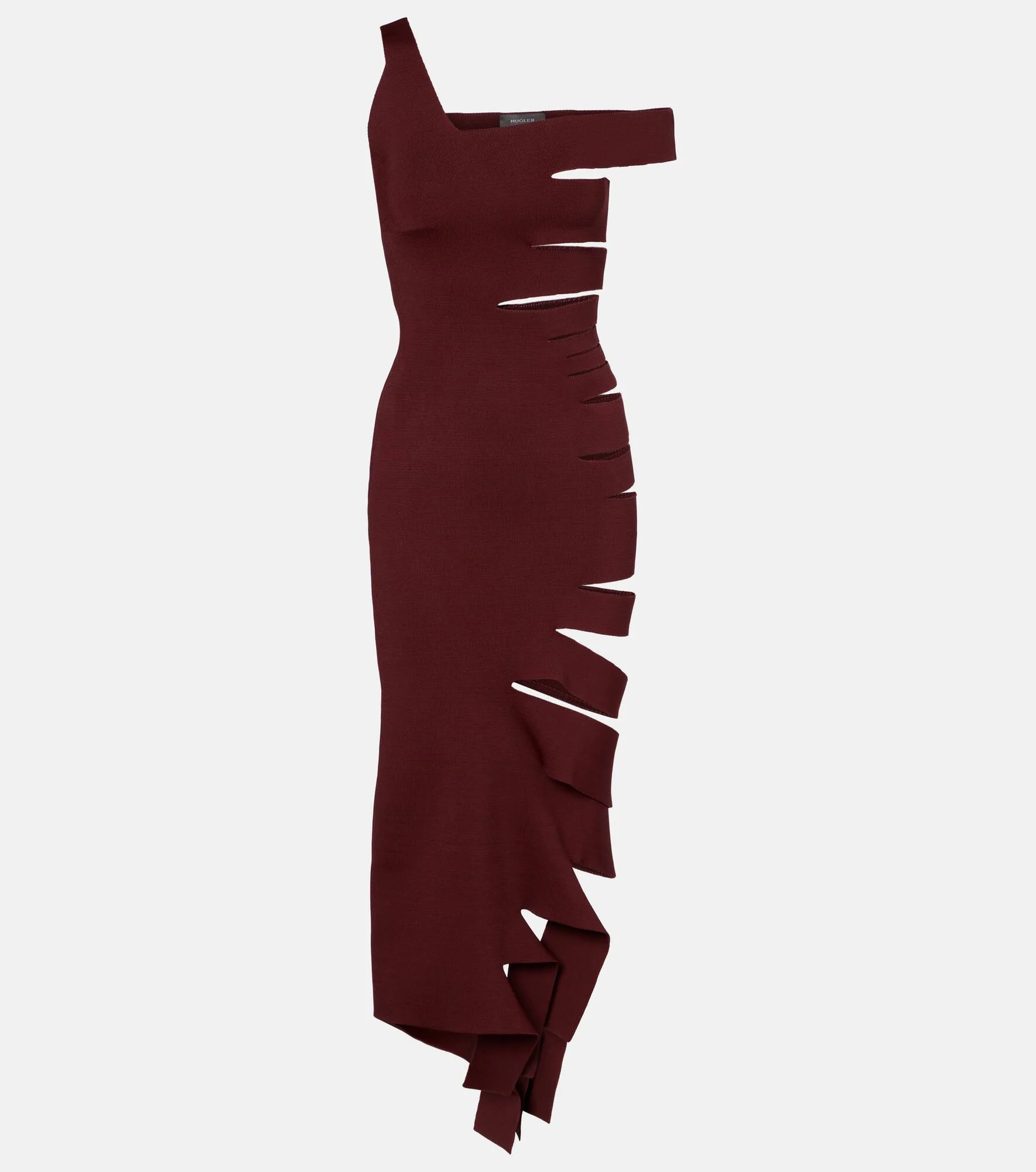 Asymmetric cut-out midi dress - 1