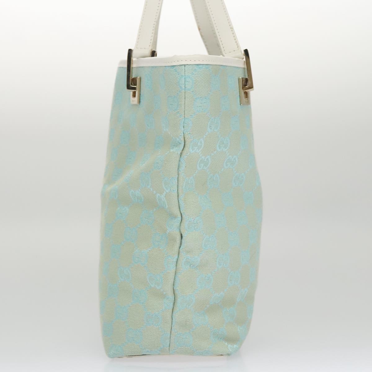 GUCCI GG Canvas Tote Bag Light Blue White Gold 002 1099 002 1099 - 5