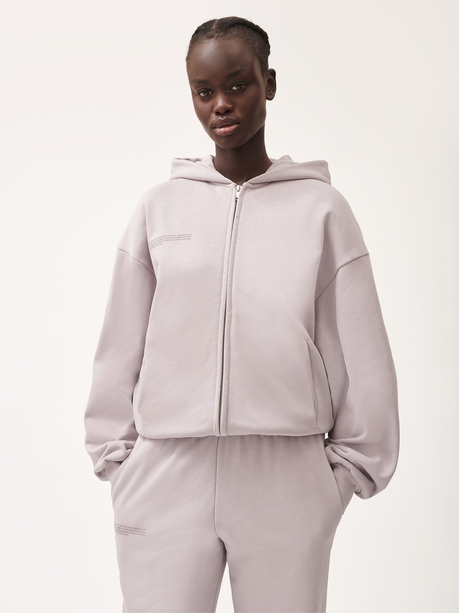 Womens Natural Dye Zipped Hoodie - Daylight Purple - 2